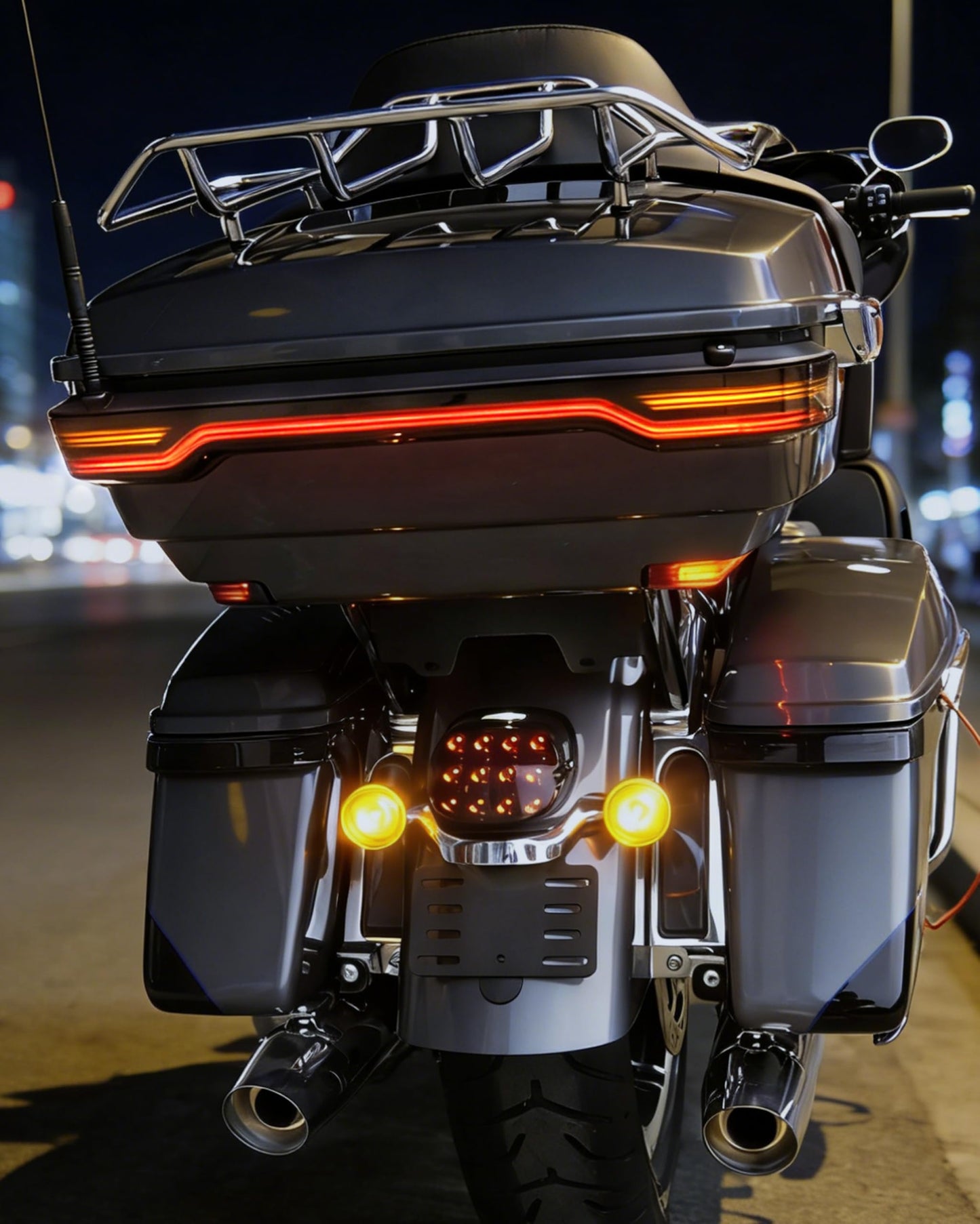 VEISUTOR Smoke King Tour Pack Pak LED Brake Turn Tail Lamp Kit for 2014-2022 Harley Touring Road Glide Street Glide Electra Glide Tail Light Accessories (Replace #67800368)