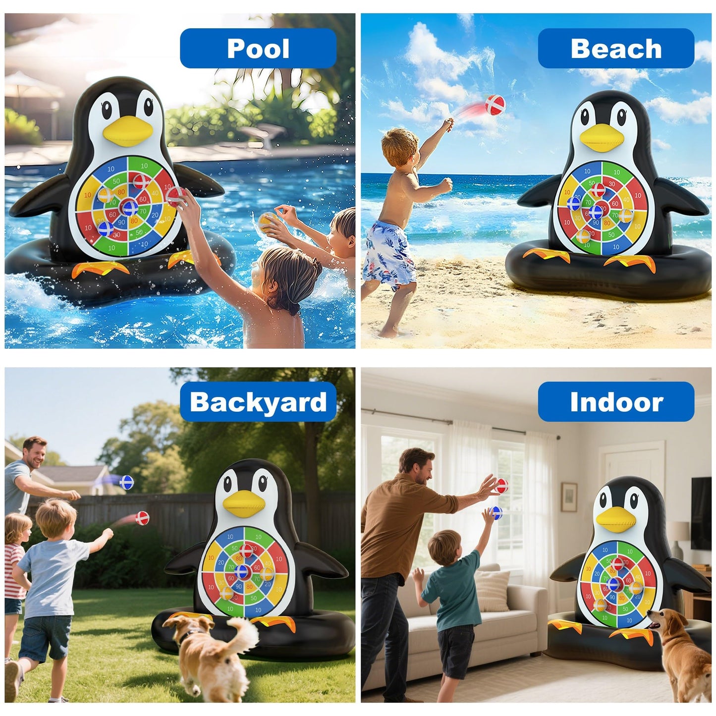 MOONTOY Fun Pool Toys, Inflatable Dart Board Floating Water Game for Kids Ages 4-8 8-12, Outdoor Backyard & Beach Games for Boys Girls Teens and Adults, Summer Party Birthday Gift