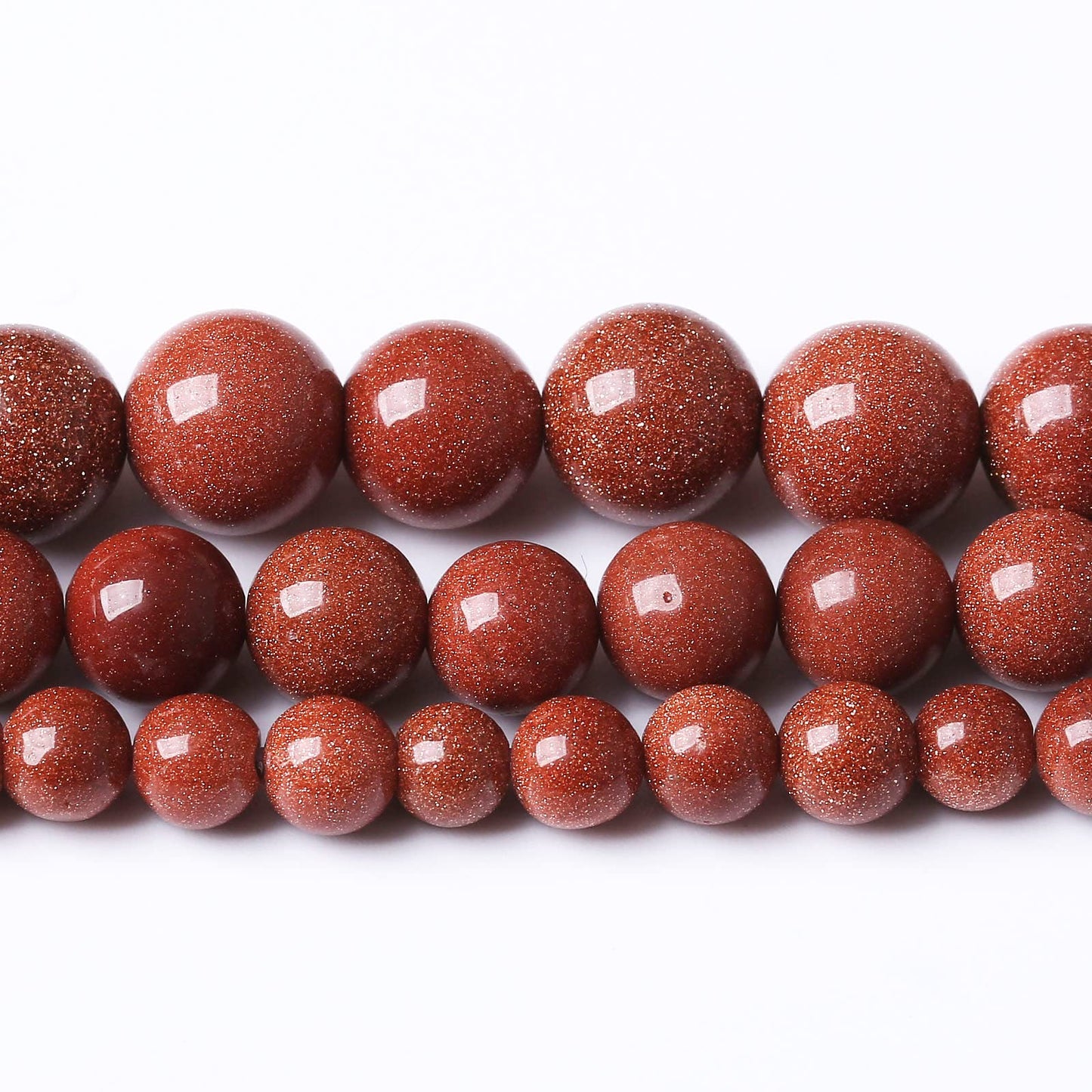 45PCS 8MM Natural Gold Sand Stone Beads Energy Healing Beads for DIY Jewelry Bracelet Necklace Making for Jewelry Making15Inch