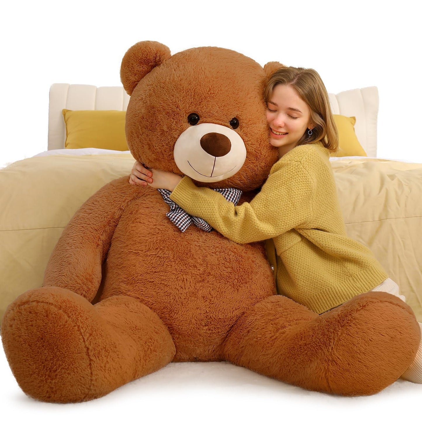 Toys Studio 5 Feet Teddy Bear, 59'' Giant Big Bear Stuffed Animal Lifesize Bear for Baby Shower Centerpieces, Large Plush Toy for Kids Girls Valentine's Day Christmas Birthday, Brown