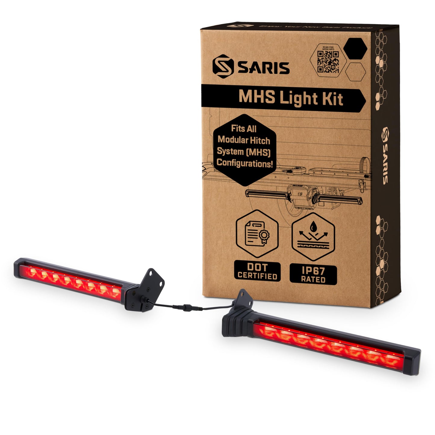 SARIS Modular Hitch System Bike Rack Accessory, MHS Light KIT Add-on Attachment | DOT Compliant Full Brake, Turn Signal, and Hazard Light functionality.