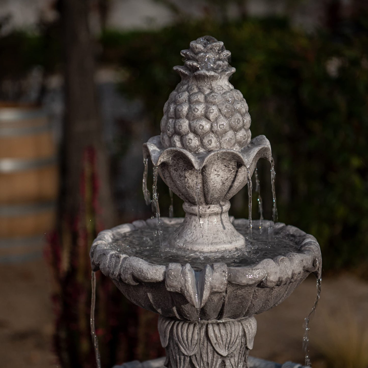 XBrand 58.3" 3-Tier Outdoor Freestanding Water Fountain - Classic Leaf Design