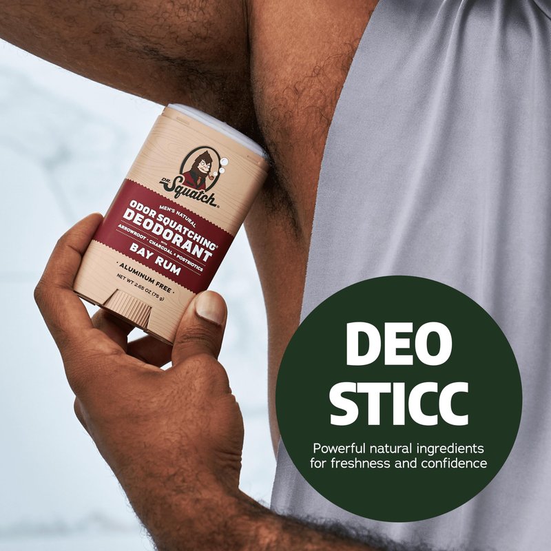 Dr. Squatch Natural Men’s Deodorant – Aluminum Free Natural Deodorant Men with Charcoal & Postbiotics for 72-Hour Odor Protection – Alpine Sage + Fresh Falls, 2.65oz Stick (2-Pack)