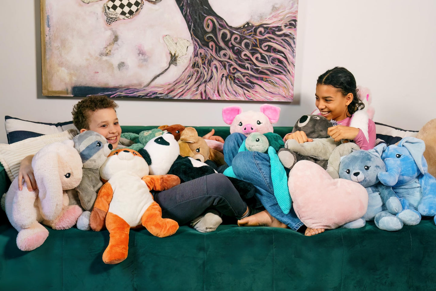 HUGIMALS Emory the Elephant 20 Inch 4.5 lb Heavy Cute Sensory Weighted Comfort Plush | Large Unscented Washable Self Care Calming Stuffed Animal for Kids, Teens and Adults