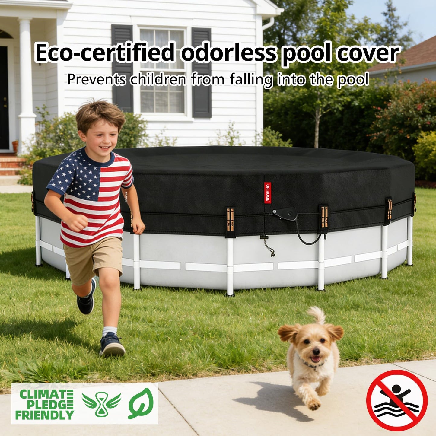 QH.HOME 20ft Round Pool Cover,[Ultimate Windproof & Tear-Resistant Fabric],Snug Fit with Patented Ratchet & Weight Rings,Solar Pool Cover for Above Ground Pools, Blocks Leaves &Waterproof