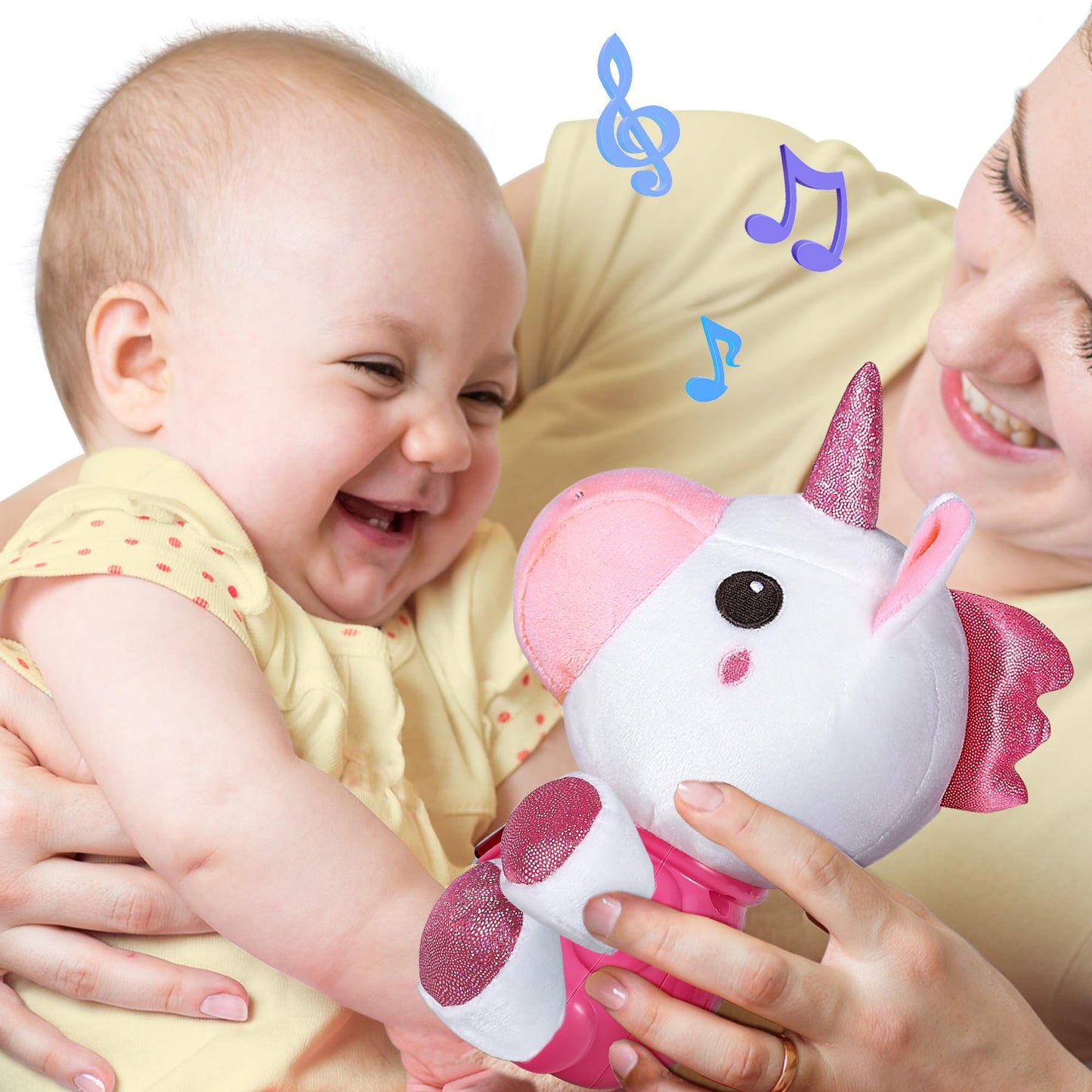 iPlay, iLearn Baby Unicorn Musical Toys, Newborn Girls Gift, Soft Unicorn Plush Stuffed Animal, Infant Light Music Time, 1st Easter Basket Shower Stuffers for 0 1 2 3 6 9 12 18 Month 1-3 Yrs Toddlers