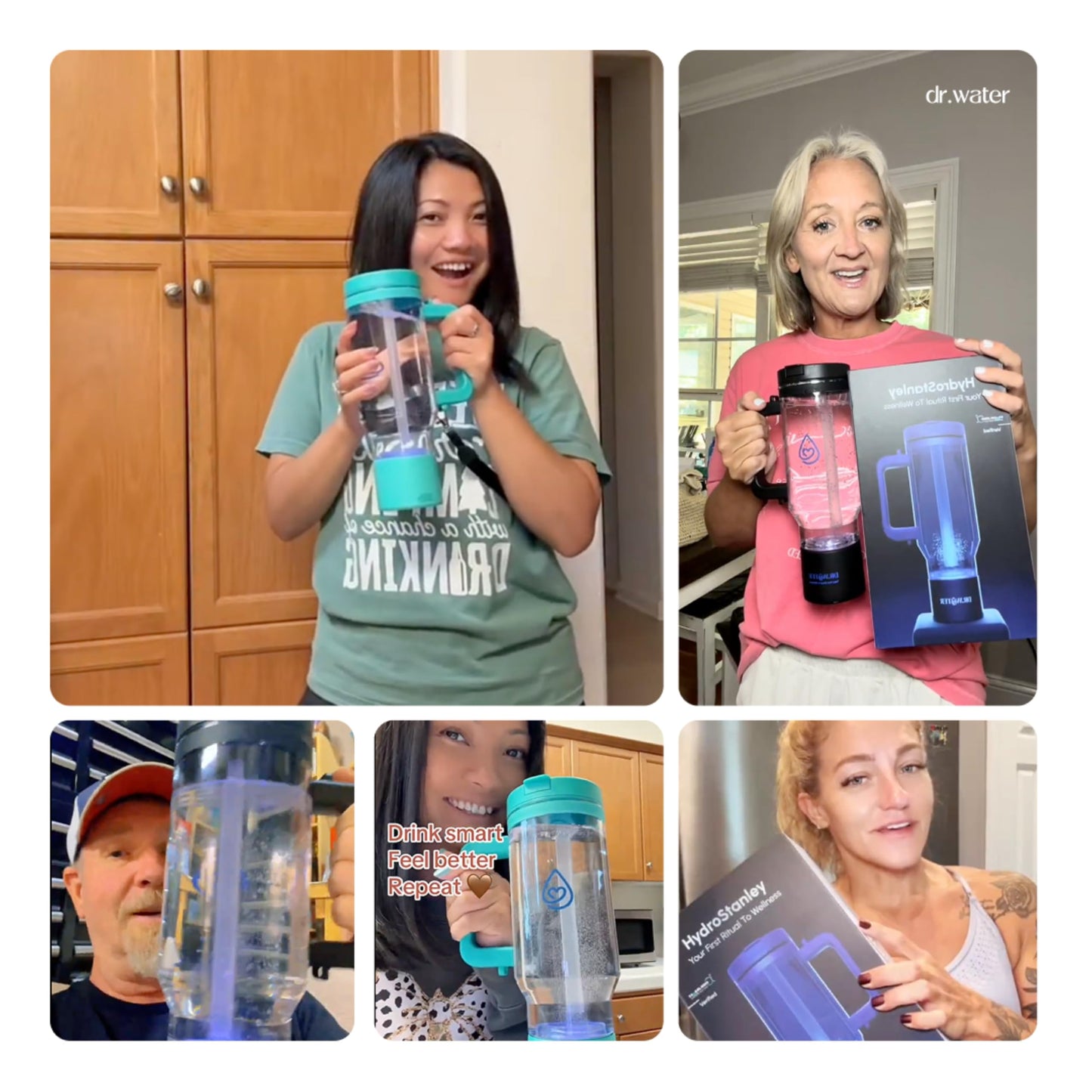 Hydrogen Water Bottle 32 Oz – Portable BPA Free Generator Tumbler with SPE/PEM Technology | Large Hydrogen Flask for Daily Hydration & Energy | H2 Infused Drinking Bottle Green by Dr Water