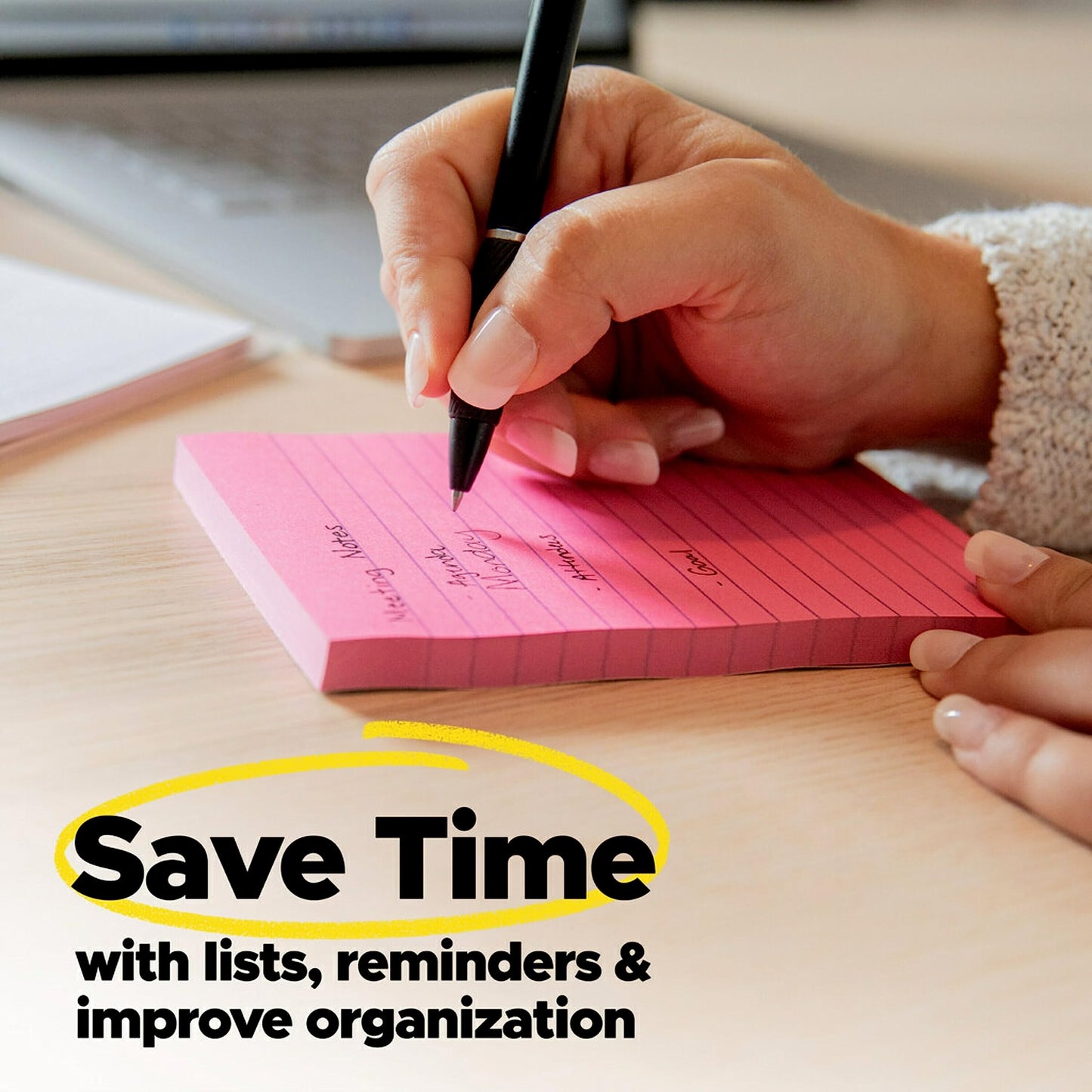 Post-it Super Sticky Lined Notes, 5 Sticky Note Pads, 4 x 6 in., School Supplies, Office Products, Sticky Notes for Vertical Surfaces, Monitors, Walls and Windows, Supernova Neons Collection