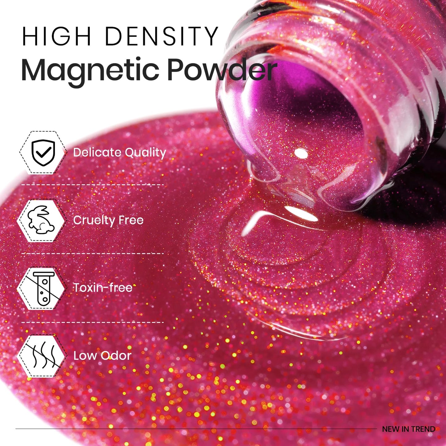 MIZHSE Cat Eye Gel Nail Polish, Dawn Cat Eye Effect Magnetic Gel Polish Set, 8 Colors Crystal Jelly Pink Red Green Purple Nail Gel with Magnet Stick Soak Off Nail Art Gift for Women
