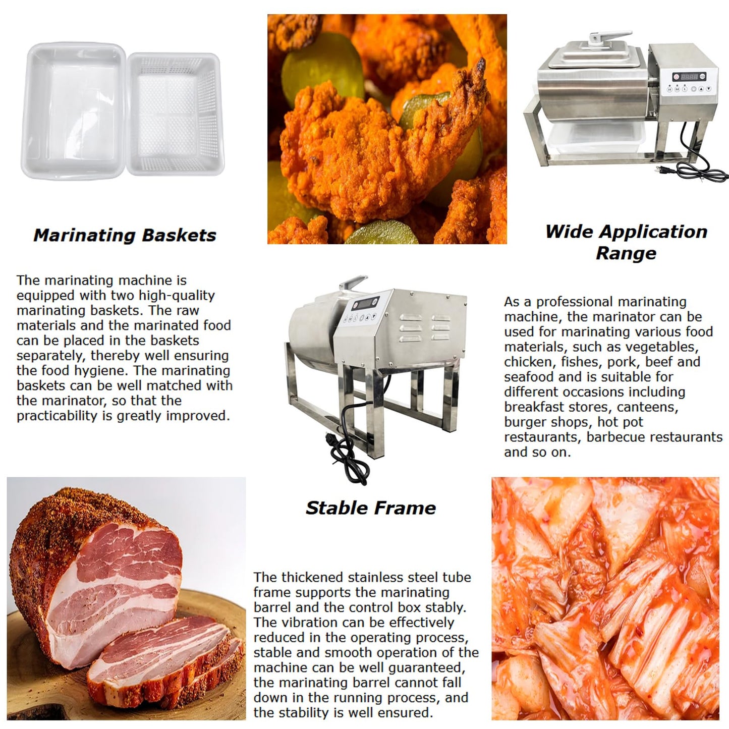 INTBUYING Electric Meat Vegetable Tumbler Marinator with Vacuum Pump Meat Tumbler 360°Rotation with Timer 110V 40W for Shop Restaurant Cafeteria