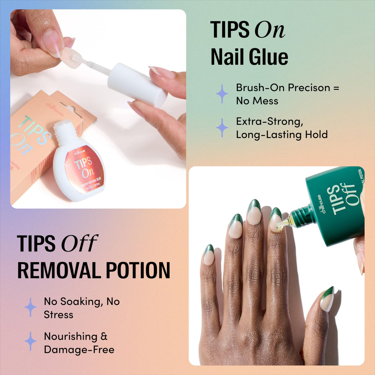 Chillhouse - Chill Tips, Press on Nails Kit - Want S'more? (Oval) - 24 Nail Shapes & Sizes - Up to 2 Weeks of Wear - Customizable Fit - Reusable - Latina Founded & Women Owned - Beauty & Self Care