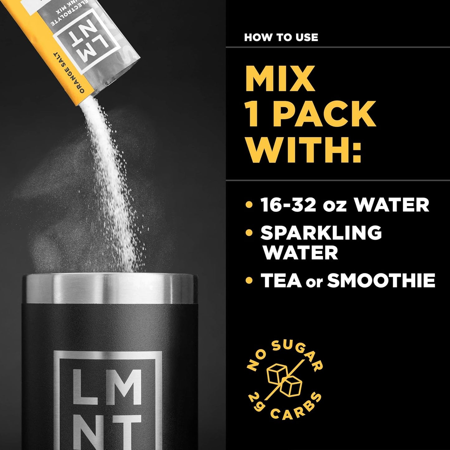 Drink LMNT Zero Sugar Electrolytes - Orange Salt | Drink Mix | 30-Count