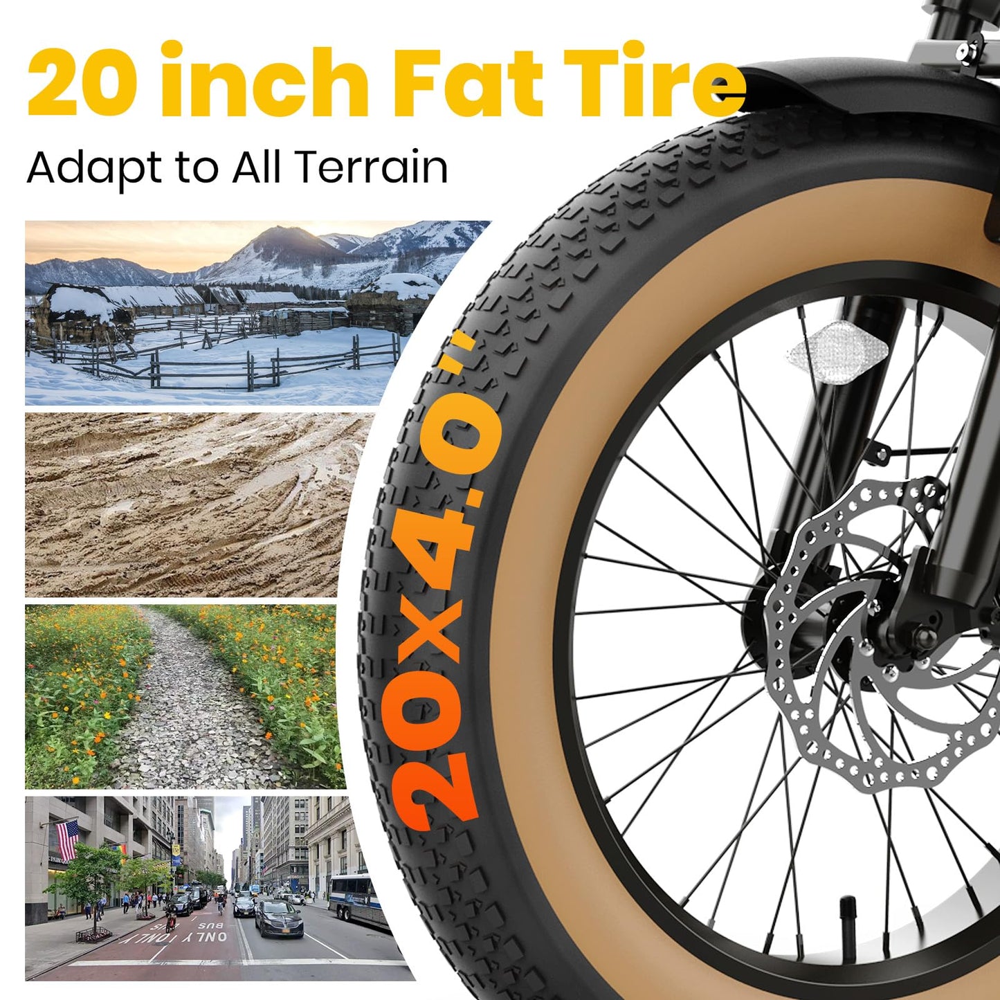 1500W Peak Electric Bike for Adults 20" Fat Tire E Bike 90 Miles Max Range 28 MPH Step-Thru Frame Electric Bicycle Cargo Ebike with 48V Removable Battery 7 Speed Commuter Bikes