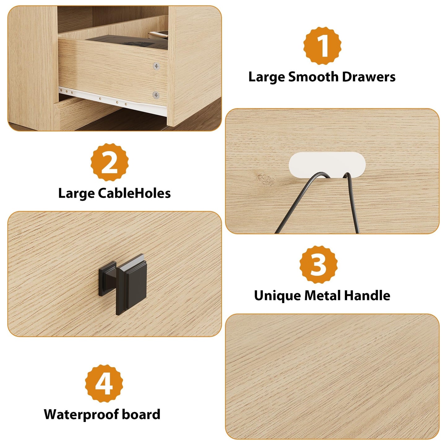 IDEALHOUSE 70in TV Stand for TVs up to 80", Mid Century Modern Entertainment Center with Storage Drawer and Open Shelves, TV Console Media Cabinet for Living Room, Bedroom (Light Oak)