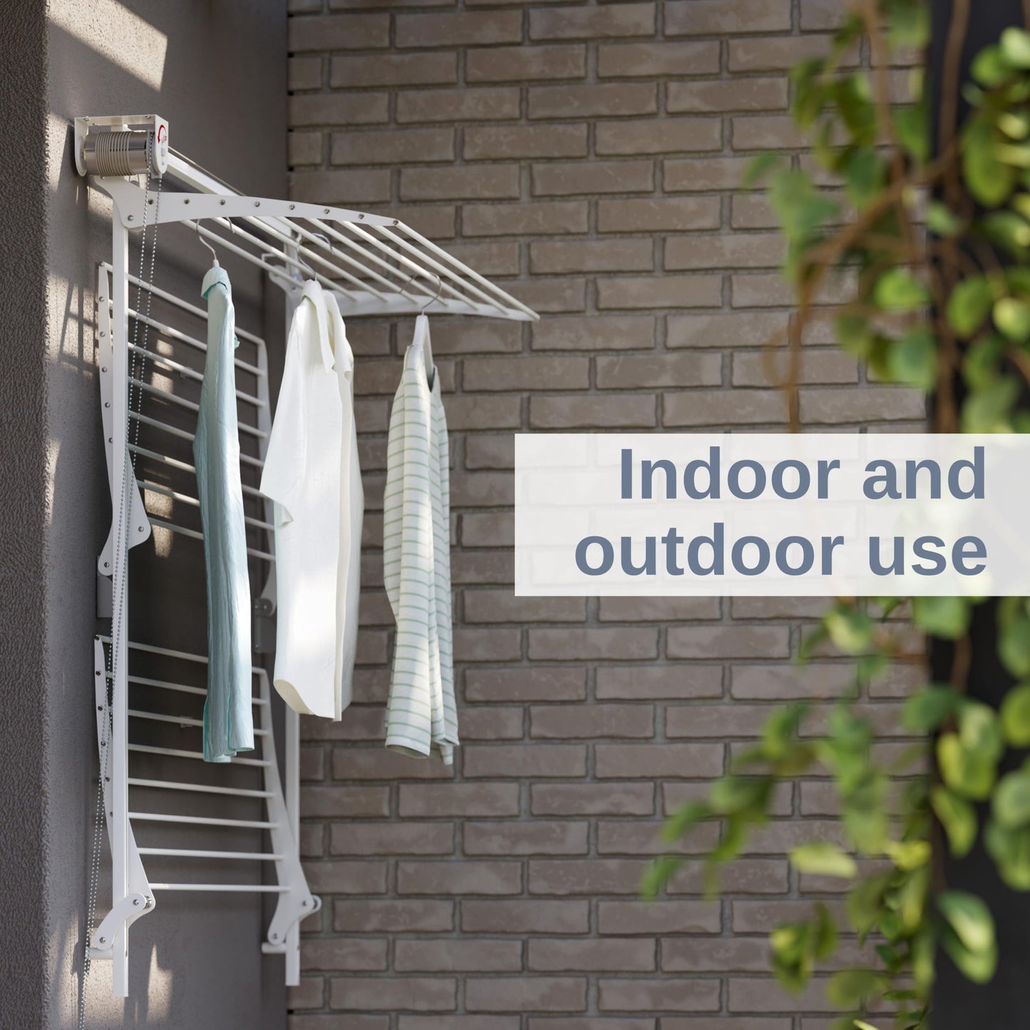 foxydry Tower Vertical Wall Airer - Wall Airer for Indoor and Outdoor Use (White, 128 cm / 50.4 in)