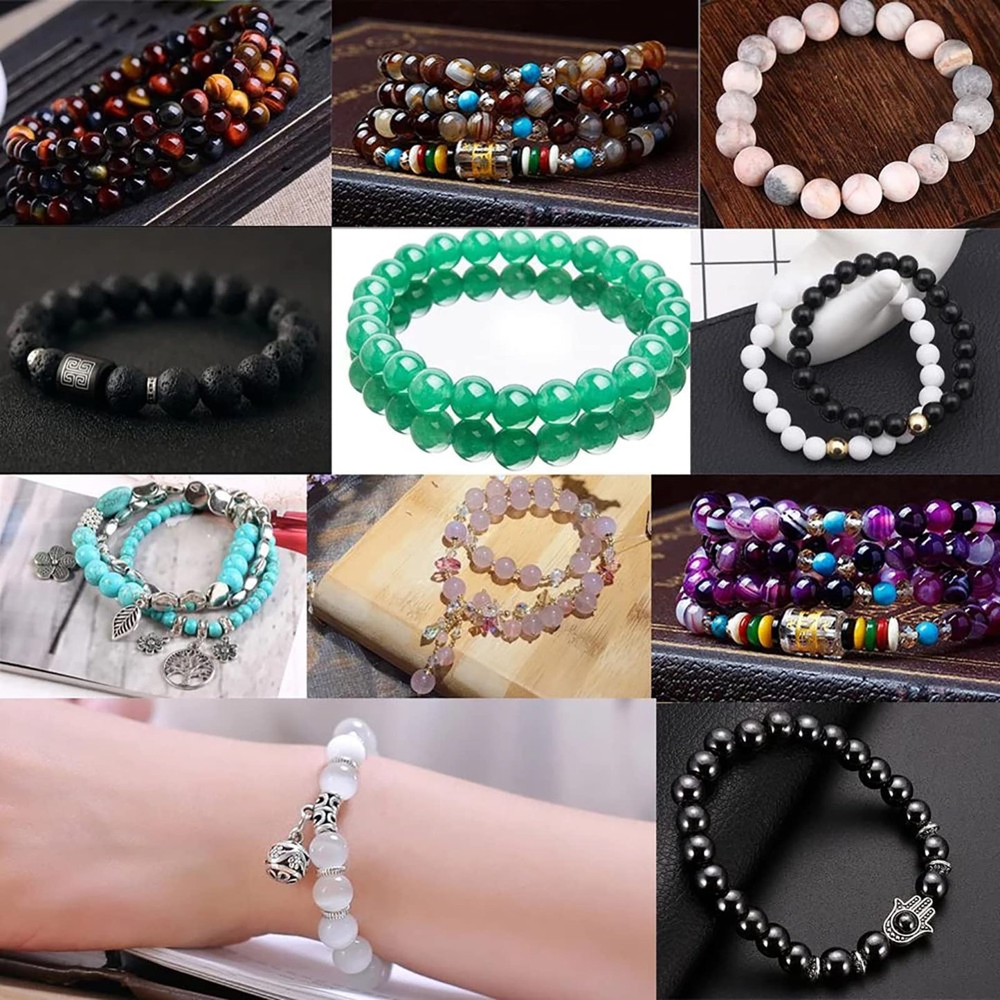 32pcs 12mm Natural Grey Cloud Crystal Stone Beads for Jewelry Making Energy Healing Power Stone Beads DIY Bracelet Necklace Accessories 15" (12mm, Grey Cloud Crystal)