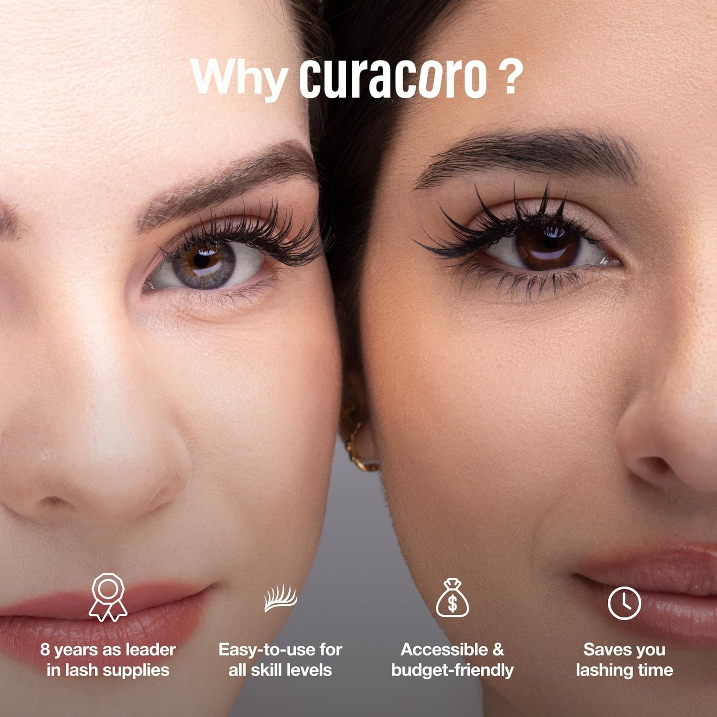Curacoro LashFolio Narrow Promade Fans, 8D-0.05 CC Curl, 13mm Length, Handmade Volume Eyelashes, Professional Long-Lasting Promade Lash Fans