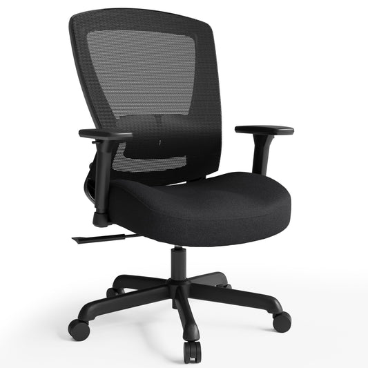 ELABEST T96C Ergonomic Home Office Chair, Mesh Computer Desk Chair with 4D Armrests, Adjustable Lumbar Support,Rolling Swivel Task Chair for Long Hours, Sponge Cushion