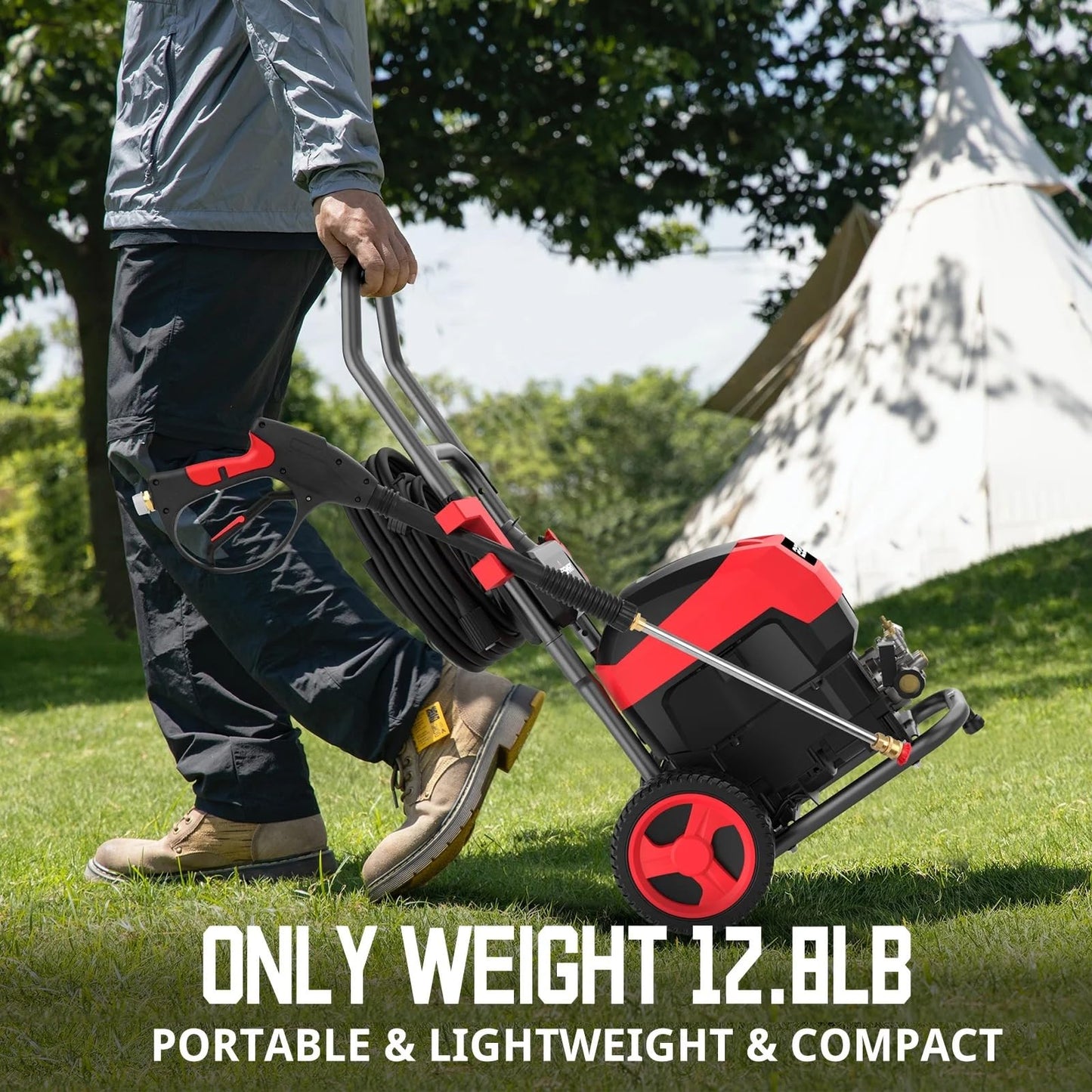 PowerSmart Electric Pressure Washer 1.2 GPM 2200PSI Max, 120V Ultra Light Portable Power Washers
