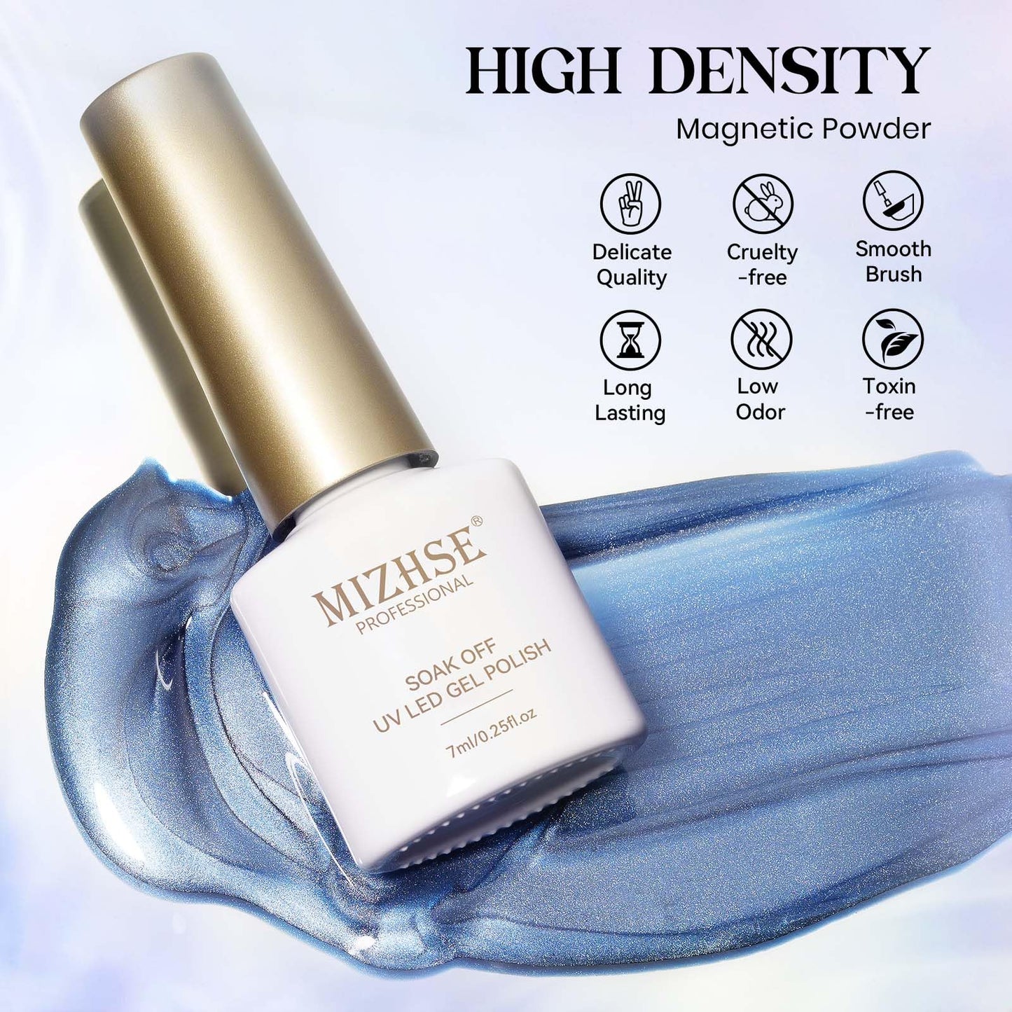 MIZHSE Cat Eye Gel Nail Polish Set, Fall Winter 6 Colors Moonlight Ceramic Magnetic Gel Nail Polish with Magnet Stick, Trendy Glassy Salon Gel Polish Kit Gift Set DIY at Home