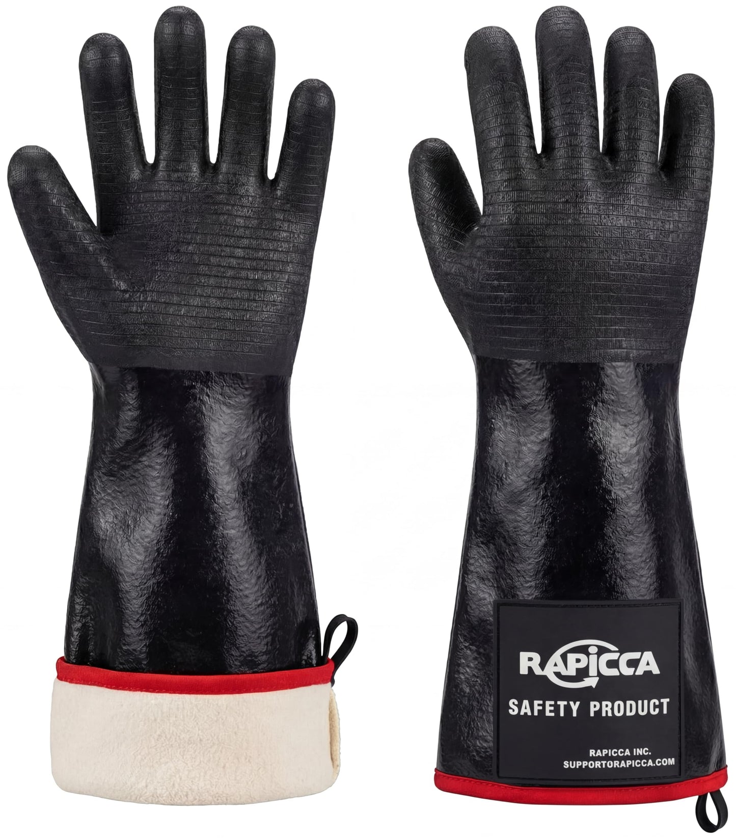 RAPICCA 932Â°F Heat Resistant BBQ Grill Gloves: Oil Resistant Waterproof for Smoking Grilling Cooking Barbecue Deep Frying Turkey Rotisserie Handling Hot Greasy Meat Stocking Stuffers - 17 in Size XL