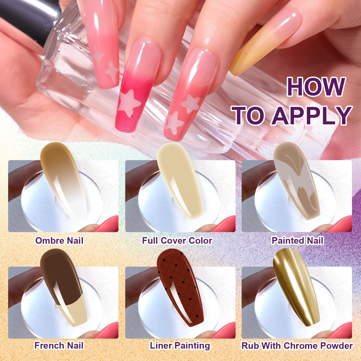 U-Shinein Gradient Painting Gel, 9 Colors Ombre Gel Nail Polish for Cream Brown Color Pigment Pat Aura Nails French Manicure Soak Off UV Long-lasting Home Salon DIY Nail Art Coconut Latte 1