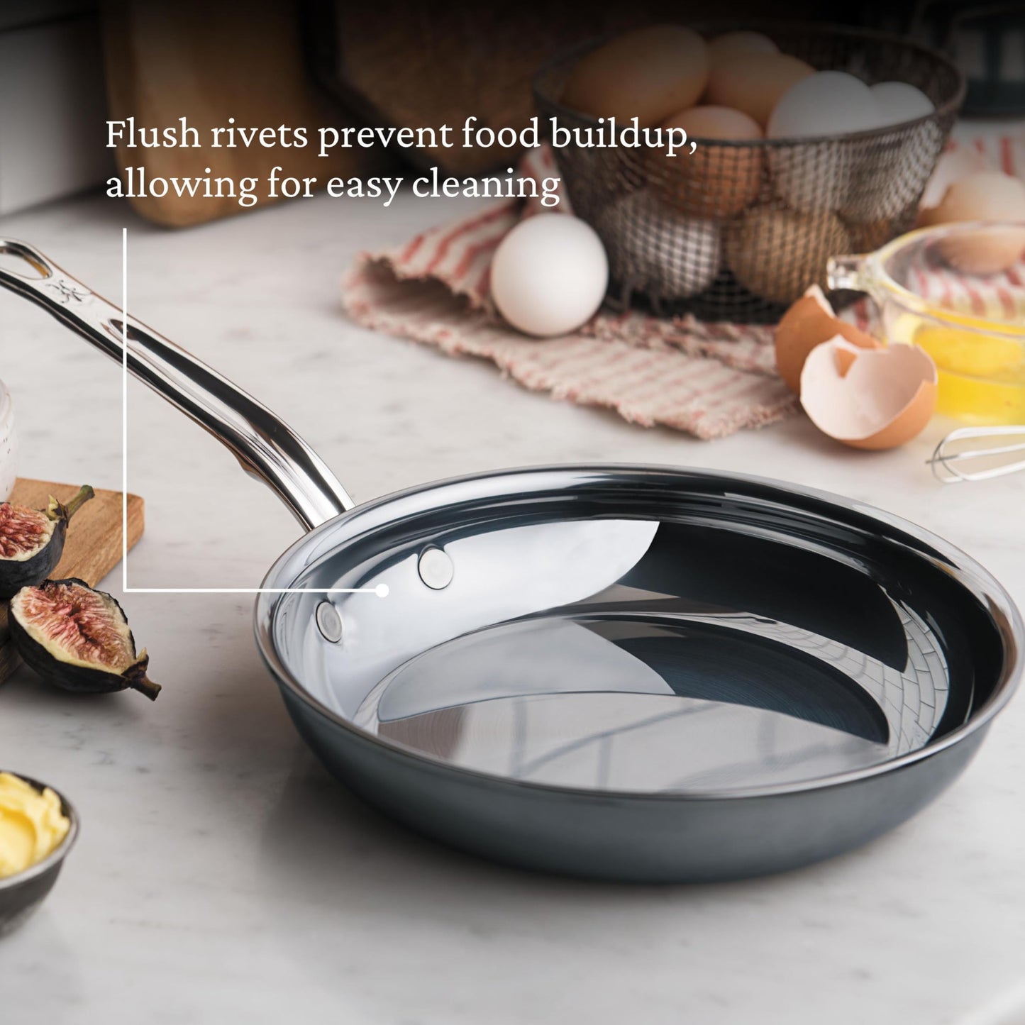 Hestan - NanoBond Collection - Titanium Stainless Steel 8.5-Inch Frying Pan - Toxin, PFAS, & Chemical Free Clean Cookware, Induction Cooktop Compatible