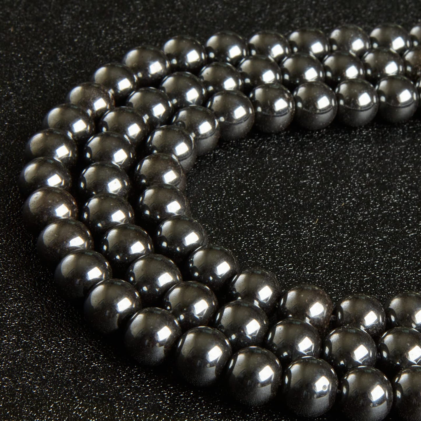 35pcs 10mm Natural Black Hematite Beads Gemstone Beads Round Loose Beads for Jewelry Making