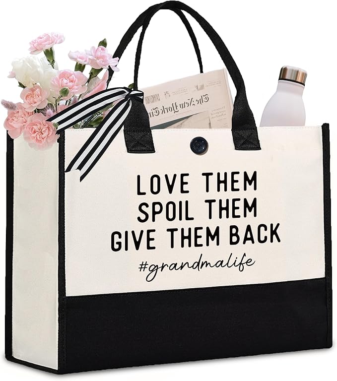 Craftique Grandma/Mimi/Nana Gifts -Unique Practical Tote Bag- Mothers Day Birthday Gifts for Mimi/Nana/Grandma 17"x6.7"x12.5"
