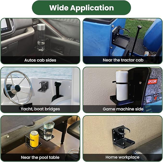 2pcs Adjustable Folding Cup Holder, Car Wall Mount Water Drink Coffee Bottle Holder with Screws, Fit Most Size Mugs Bottle, for Truck RV Van Boat Camper Caravan Marine (Diamond Pattern)