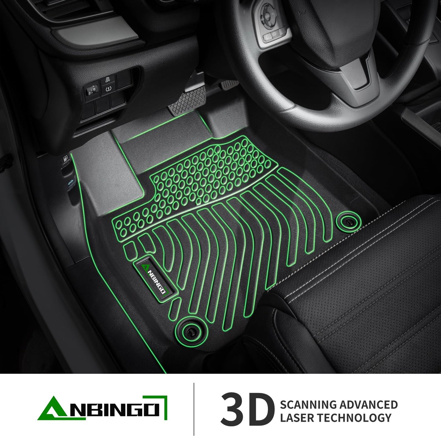 ANBINGO® Floor Mats & Cargo Liner for VW Atlas Cross Sport 2020 2021 2022 2023 2024 2025 2026 (5 Passenger), SE/SEL/SEL R-Line/SEL Premium R-Line, Waterproof Car Floor Liners Full Set