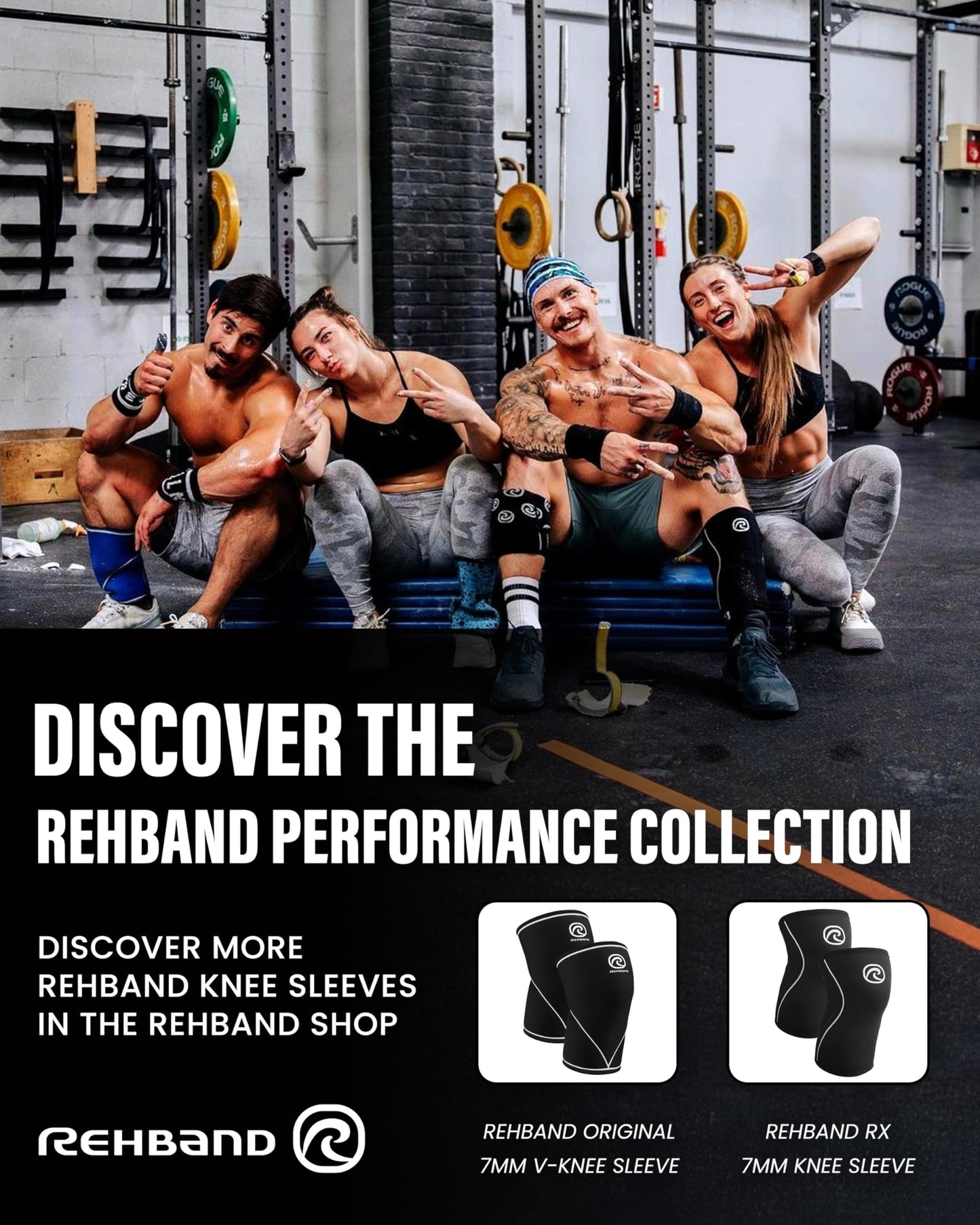 Rehband 5mm Knee Sleeves for Functional Training, Cross-Training & Powerlifting, Weightlifting Knee Support made of Neoprene, Unisex, Colour:Navy - 1 Pair, Size:X-Large