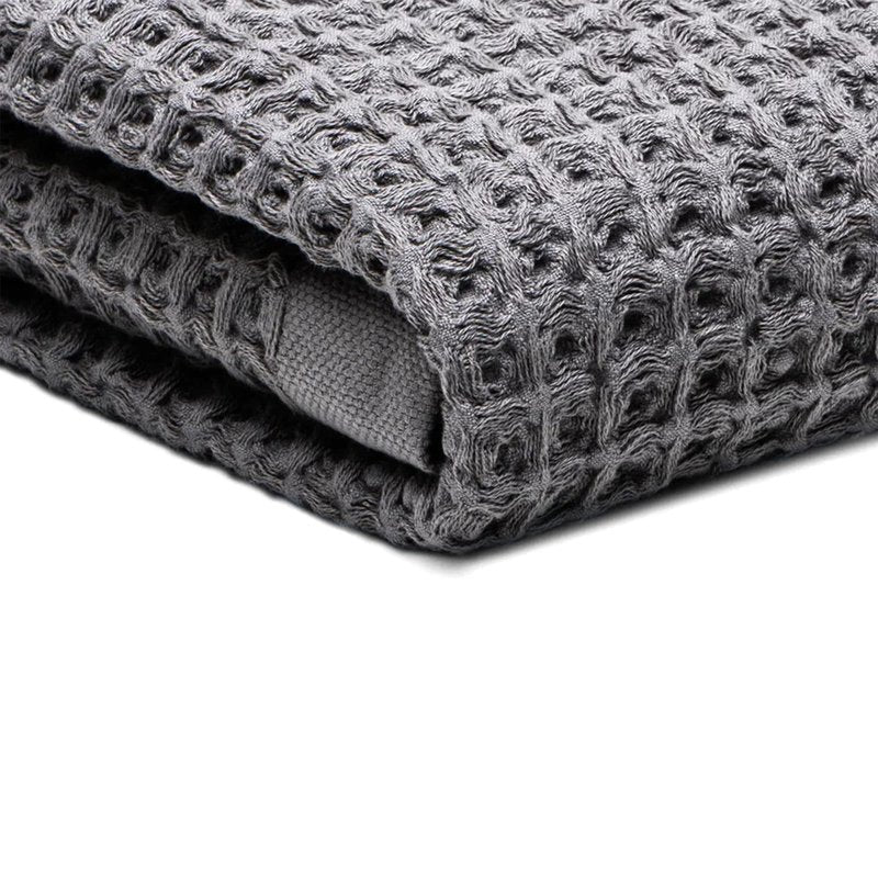 SUTERA - Silverthread Waffle Towel California - Grown Pima Cotton, Quick Drying, Ultra Soft, Lightweight and Absorbent - Waffle Weave Design - Luxury Towel (Bath, Grey) 31"x57"