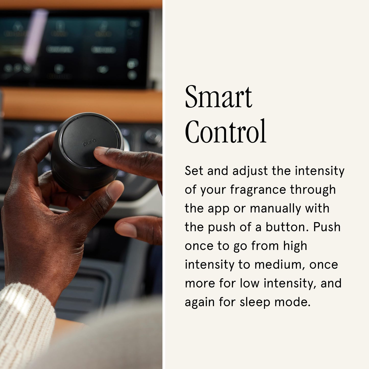 Pura Car Pro - Smart Fragrance Diffusion - Rechargeable & Cordless Fragrance Diffusion - Portable Smart Car Diffuser with USB-C Cable - Start & Stop Accelerometer Detects Motion - Diffuser Only