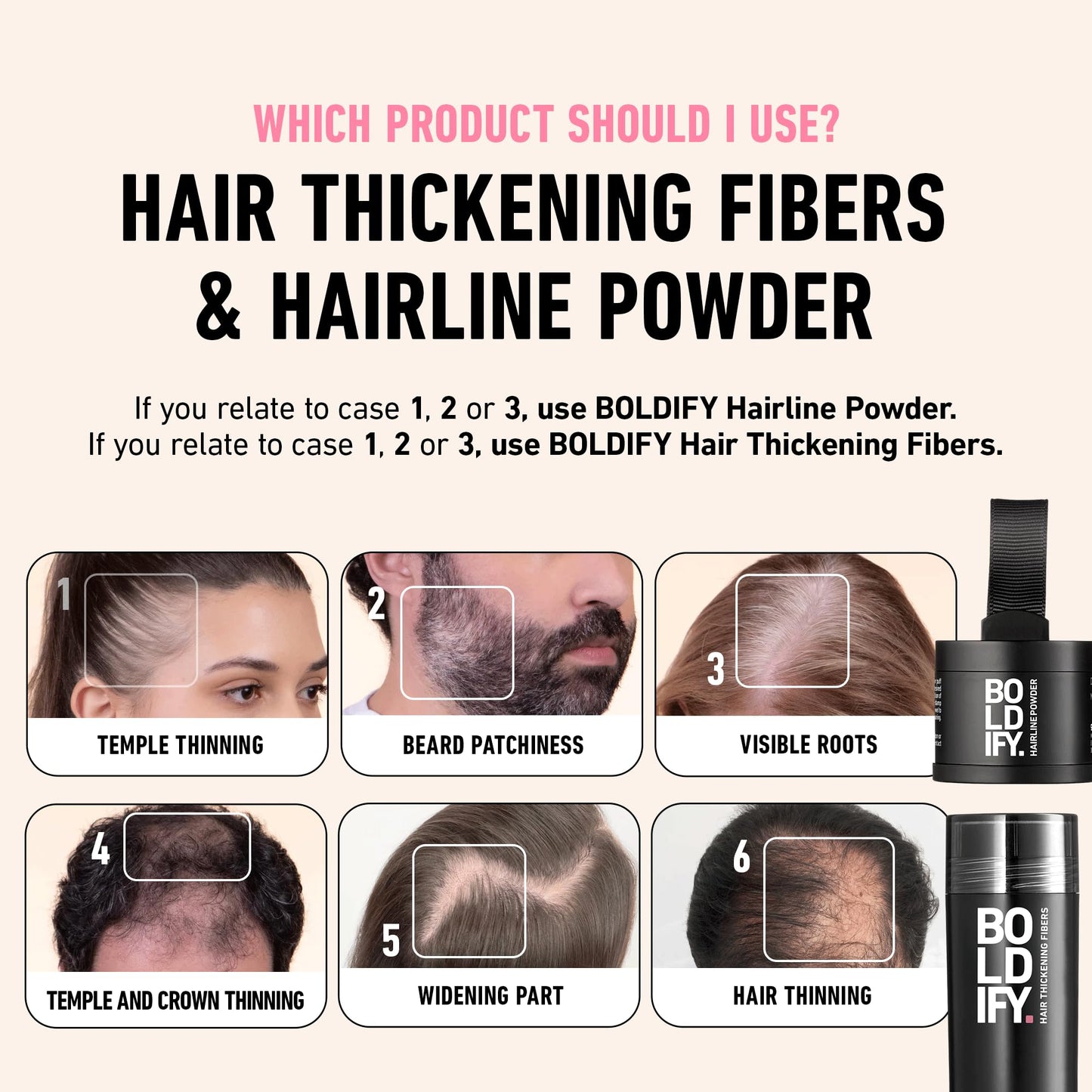 BOLDIFY Hairline Powder (LARGE, 10g) - Water-Resistant Root Touch Up Hair Color for Gray Coverage - 24-Hour Stain-Proof, Mess-Free Hair Powder for Thinning Hair - Black