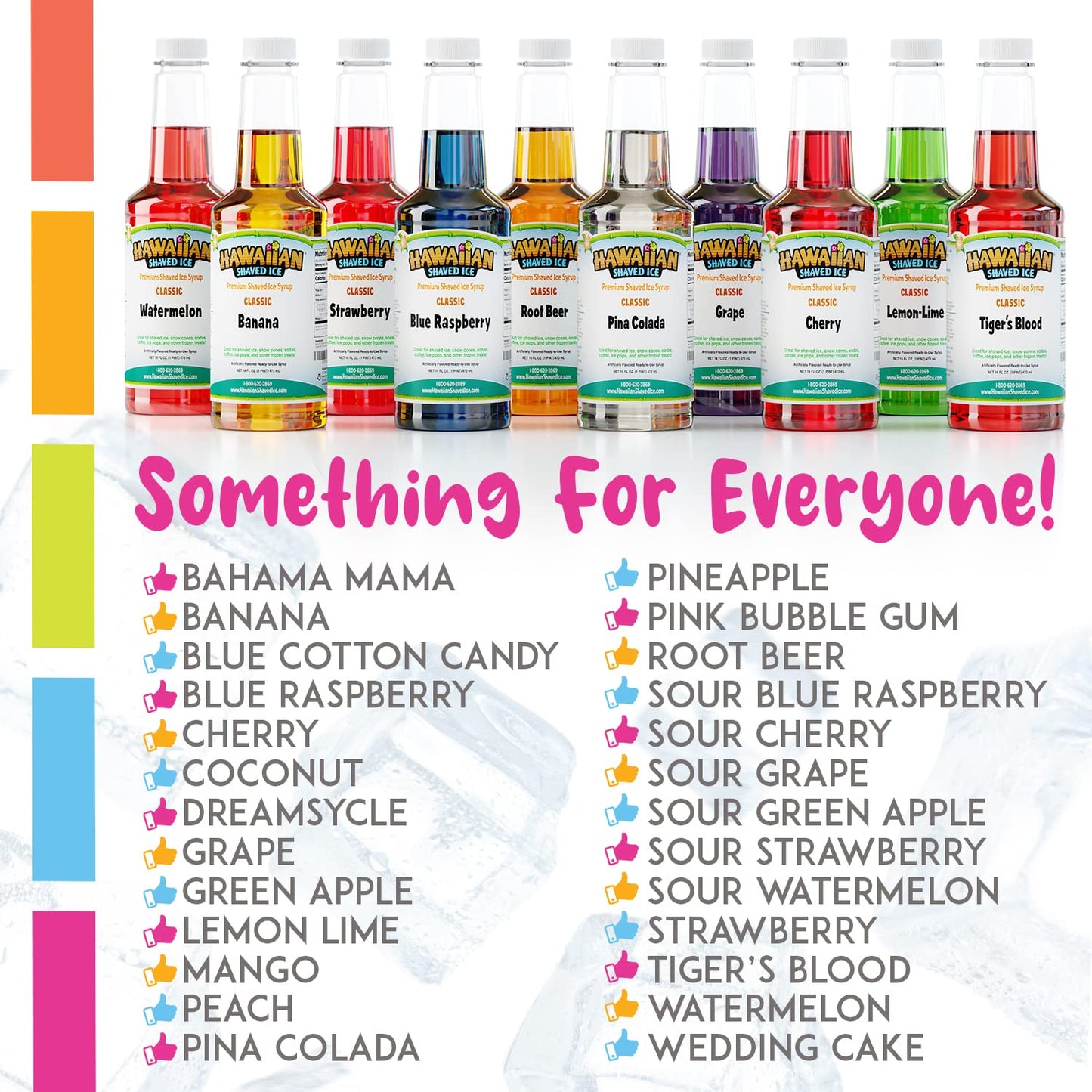 Hawaiian Shaved Ice Syrup Gallon 4-pack, Cherry, Grape, Blue Raspberry & Tiger’s Blood, for Slushies, Italian Soda, Seltzers, Popsicles, & More, No Refrigeration Needed, Allergy-friendly