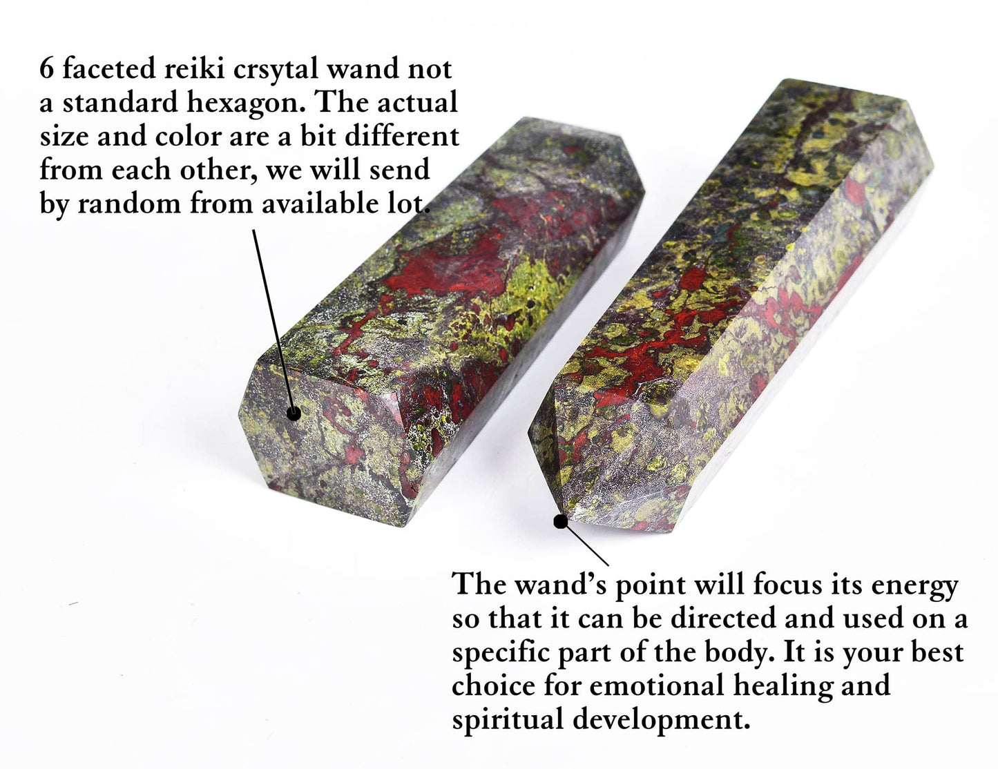 AMOYSTONE Bloodstone Obelisk Large Healing Crystal Wand Tower 6 Faceted Column Reiki Chakra Meditation Therapy Green Red 0.6-1.1 LBS
