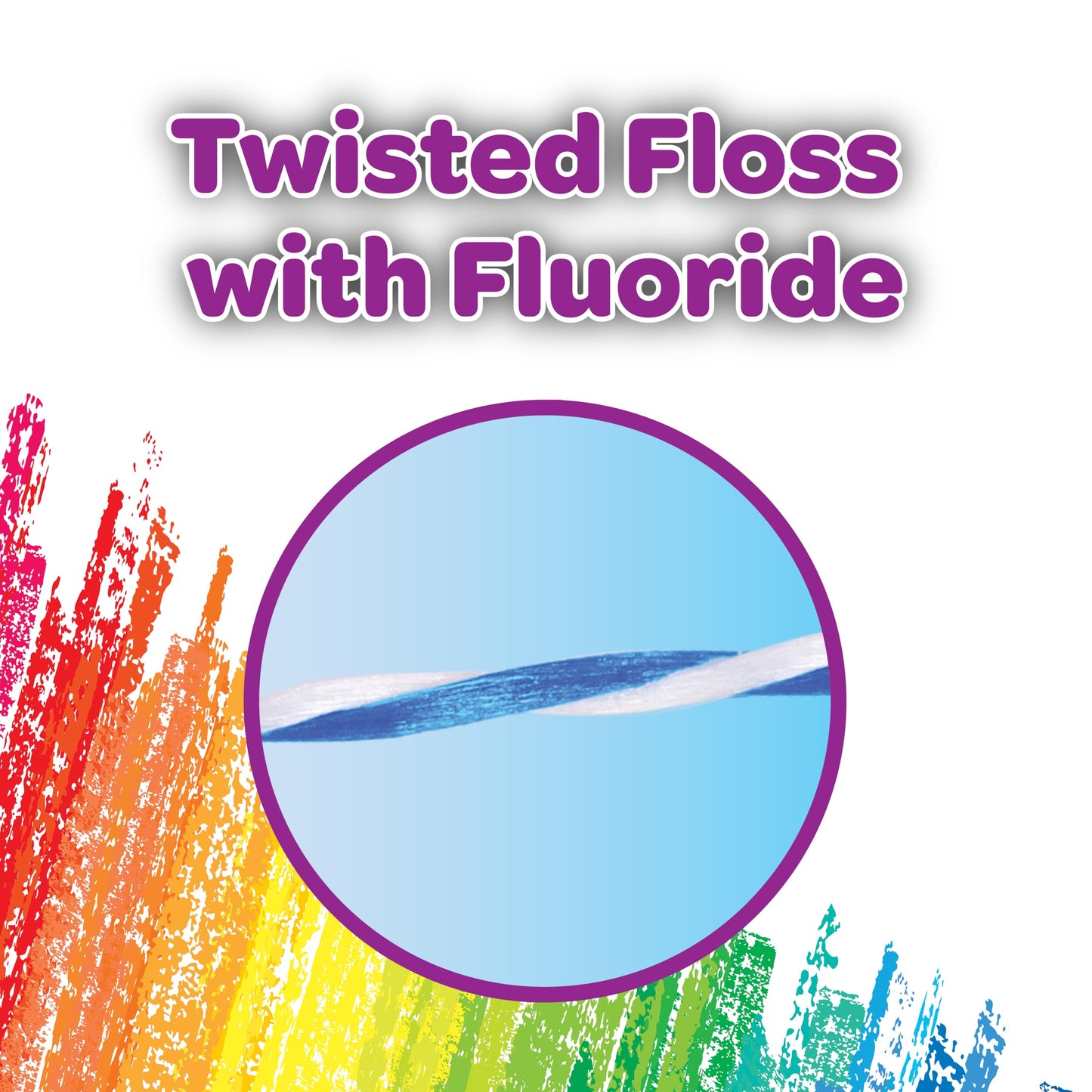 GUM Crayola Twistables Kids Flossers with Fluoride - Designed for Little Hands - Three Fun Fruit Flavors - Easy to Use Kids Floss Picks for Children Ages 3+, 75 ct (4pk)