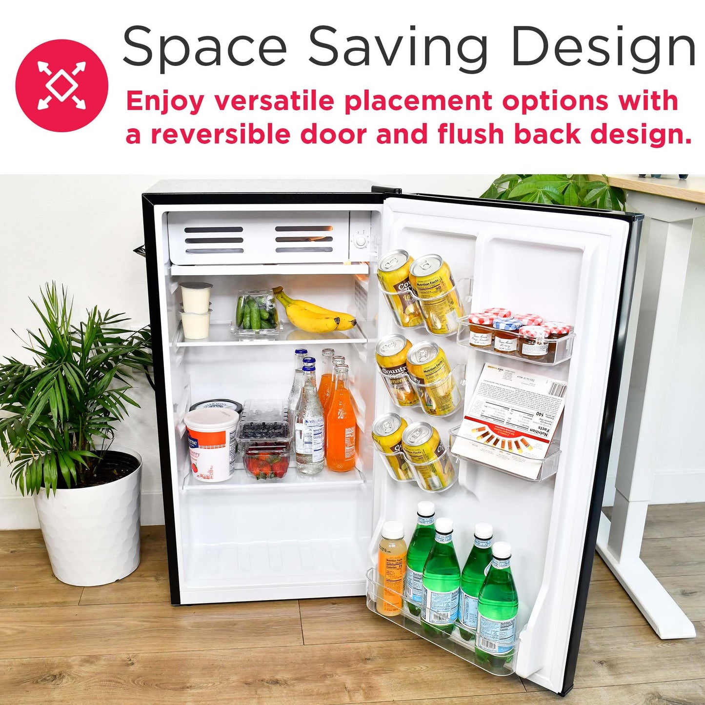 FRIGIDAIRE EFR376-BLACK 3.1 Cu Ft Black Retro Bar Fridge with Side Bottle Opener