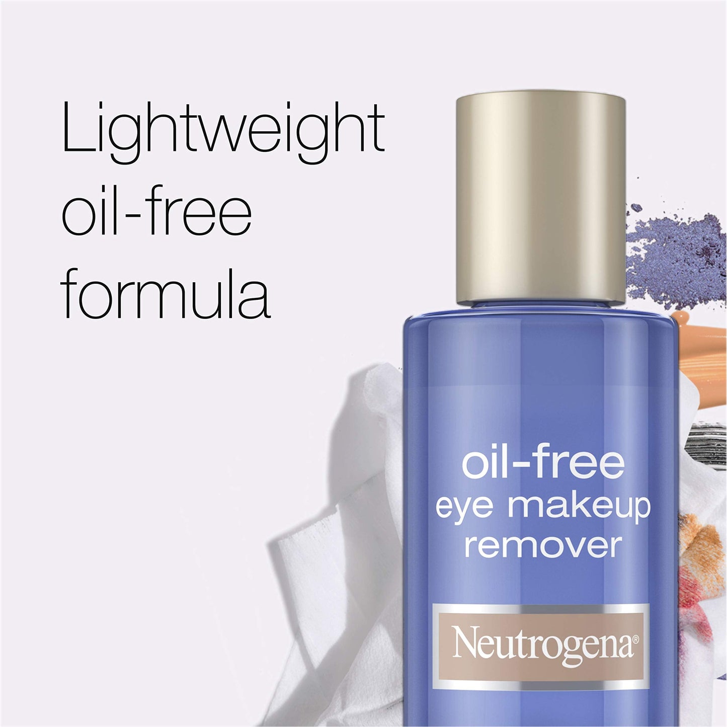 Neutrogena Gentle Oil-Free Eye Makeup Remover & Cleanser for Sensitive Eyes, Non-Greasy Makeup Remover, Removes Waterproof Mascara, Dermatologist & Ophthalmologist Tested, 5.5 fl. oz, 3 Pack