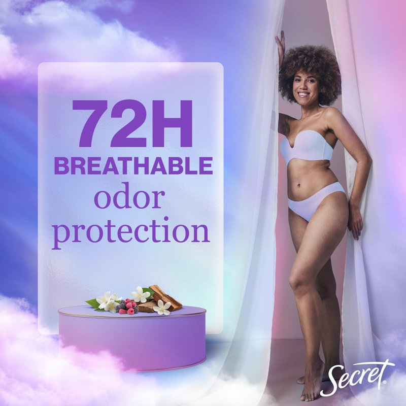 Secret Fresh Antiperspirant Deodorant for Women, 72hr Breathable Sweat & Odor Protection, Instant Freshness & Gentle, PH Balancing Minerals, Clear Gel, Refreshing Berry Scent, 2.6 oz (Pack of 2)