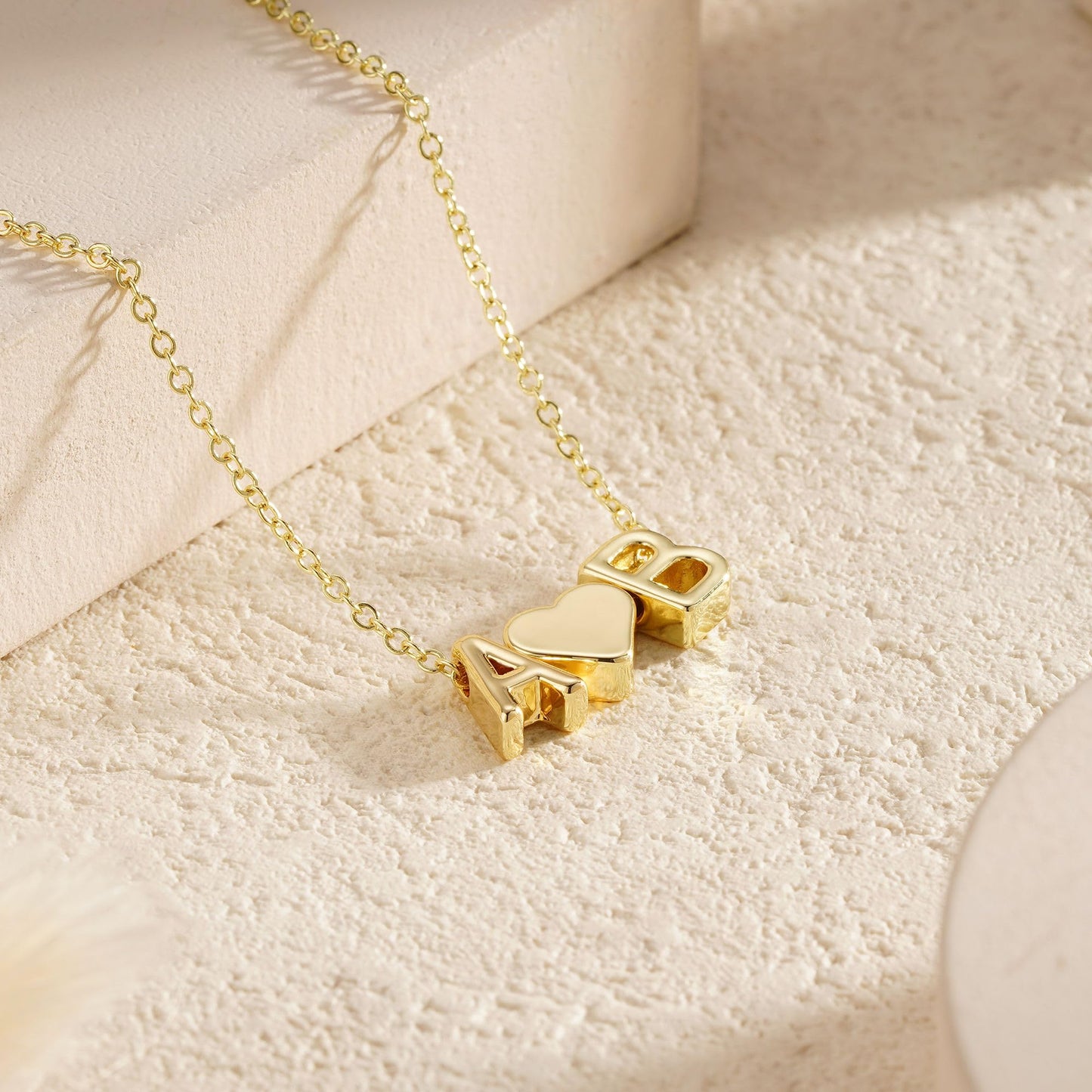 Turandoss Two Initial Necklaces for Women, 14K-Gold-Plated Dainty Letter C K Heart Initial Necklace, Jewelry Birthday Christmas Gifts for Women Wife Mom Girls Trendy