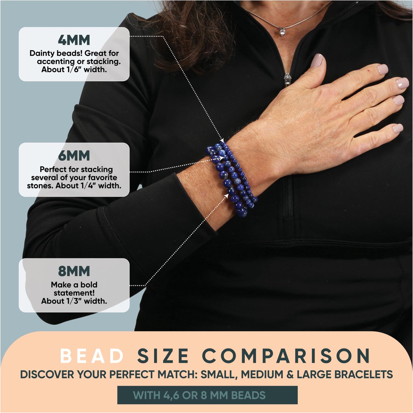 Cherry Tree Collection - Small, Medium, Large Sizes - Gemstone Beaded Bracelets For Women and Men - 4mm Round Beads (Burma Jade, Small)