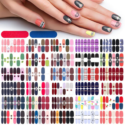 DANNEASY 30 Sheets Nail Polish Strips for Women Full Nail Wraps Gel Nail Strips Self Adhesive Nail Polish Stickers Stick On Nails Fingernails Manicure Sticker Nail Art Accessories with Nail File