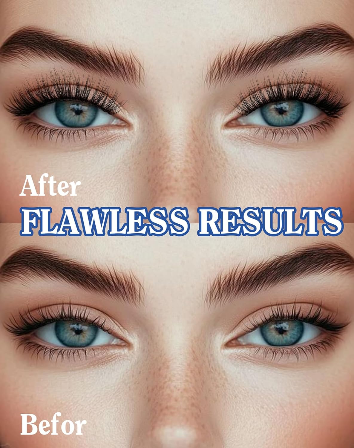 Lashes Volume False Eyelashes Wispy Natural Look Everyday Flared Strip EyeLash Fluffy Lash Long Soft Round-Eye Pack 16MM 7 Pairs D89