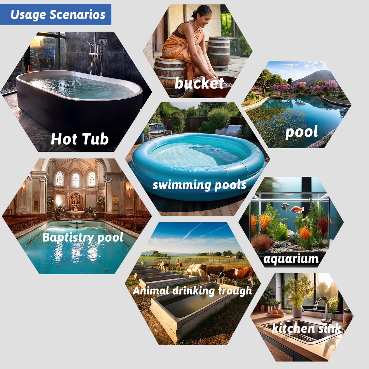 XCLBTFDC 3000W 240V Immersion Water Heater Portable Electric Pool and Hot Tub Submersible Water Heater with Temp Control, WiFi Timer for Bathtub, Baptistry, Swimming pool, above ground pool and Spa