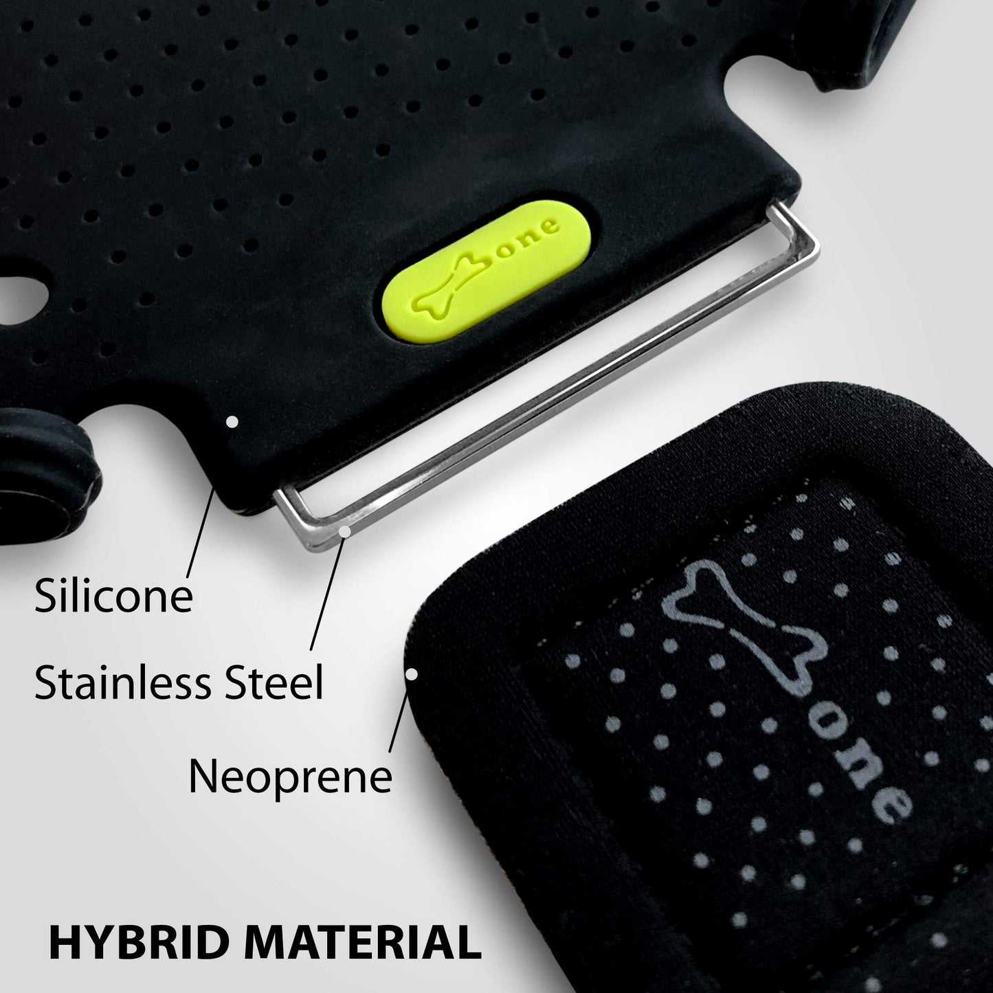 BONE Run Tie, Running Armband Phone Holder, Skin-Friendly & Washable Silicone Sport Armband, Universal Workout Phone Carrier Compatible with 4"-6.7"" Smartphones (Luminous - Size S/Arm Size 7.9-9.8'')"