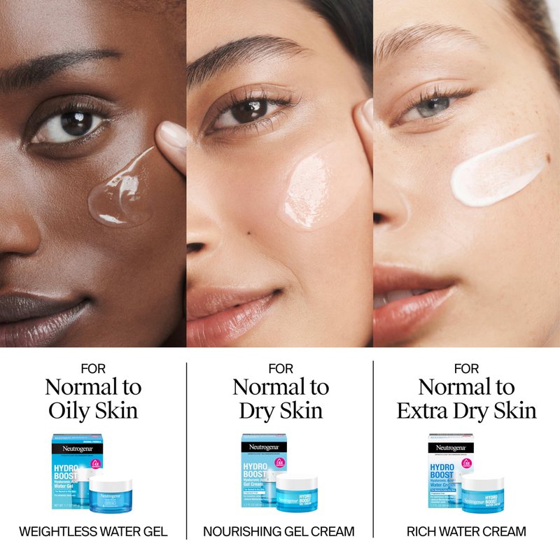 Neutrogena Hydro Boost Gel Cream, 48 Hr Hydration for Normal/Dry Skin, Fragrance Free, Face Moisturizer with Hyaluronic Acid, 1.7 oz. & Trial Size Hydrating Gel Cleanser, 0.5 fl oz, 2 Pack