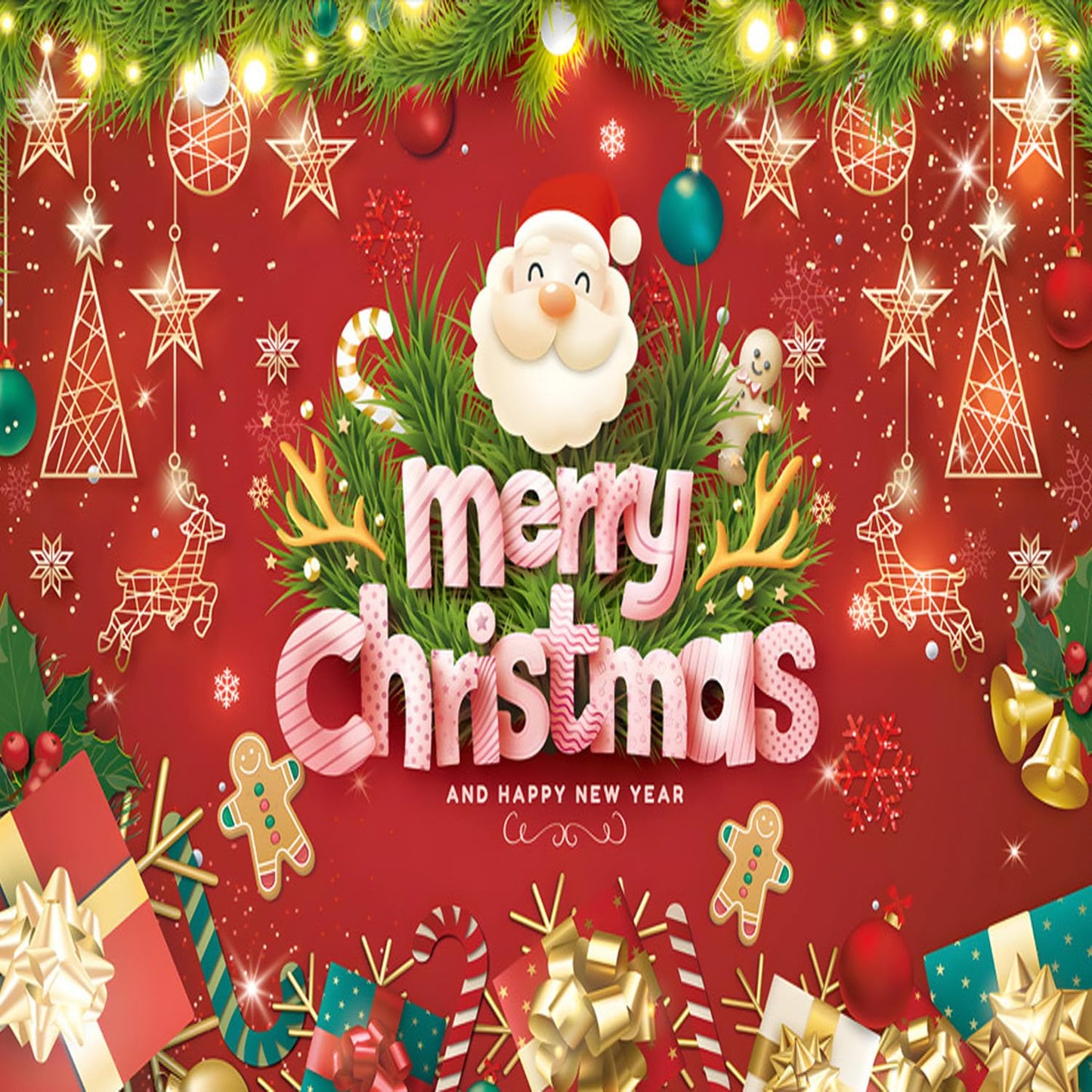 CJDLTS Christmas Press on Nails Medium Artificial Square Acrylic False Nails Gradient Snowflake with Snowman Stick on Nail Full Cover Winter Reusable Coffin Artificial Fingernails for Women Manicure
