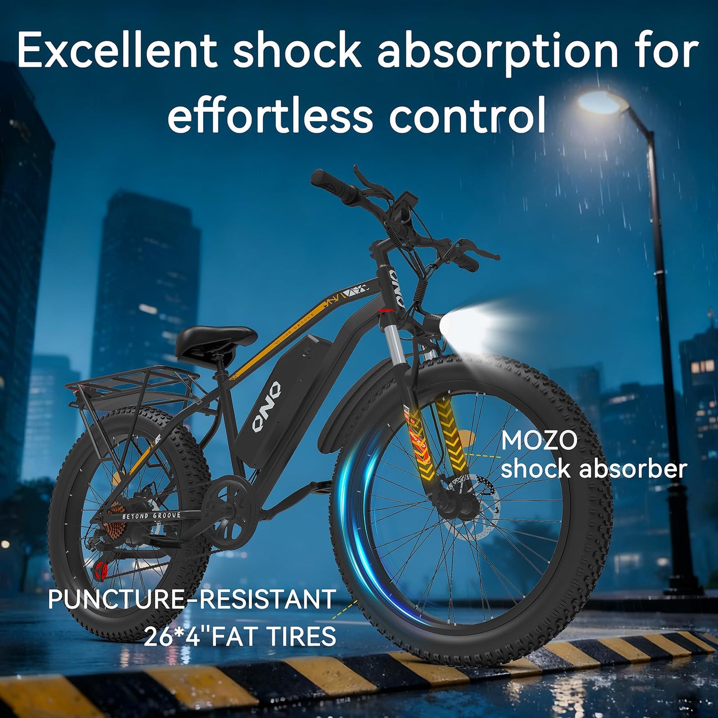 Electric Bike for Adults丨1500W Peak Power丨20 MPH,60+Miles丨48V 15Ah Removable Battery丨26''Fat Tires丨7-Speed Gears丨Dual Shock Absorbers丨 High Carbon Steel. Adaptive Cruise Control.